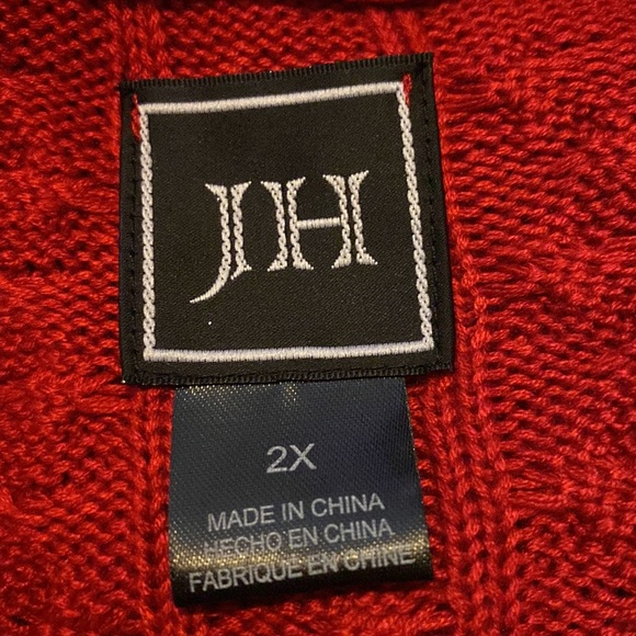 Jessica Howard Red Knit Sweater Dress 3/4 Sleeve - Picture 4 of 5